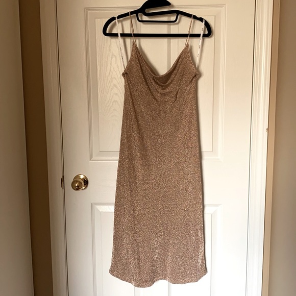 Metallic shimmer Bardot Dress - Picture 1 of 8